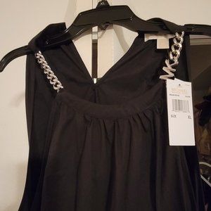 Michael Kors Stretch Cotton Poplin Cutout Dress